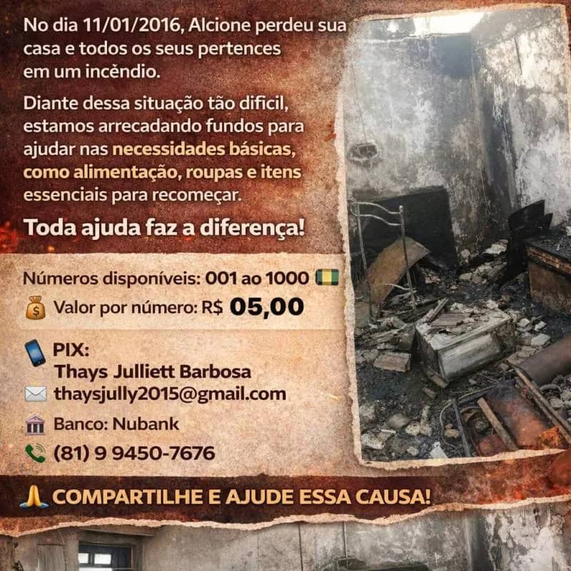 Imagem da campanha Rifa solidária