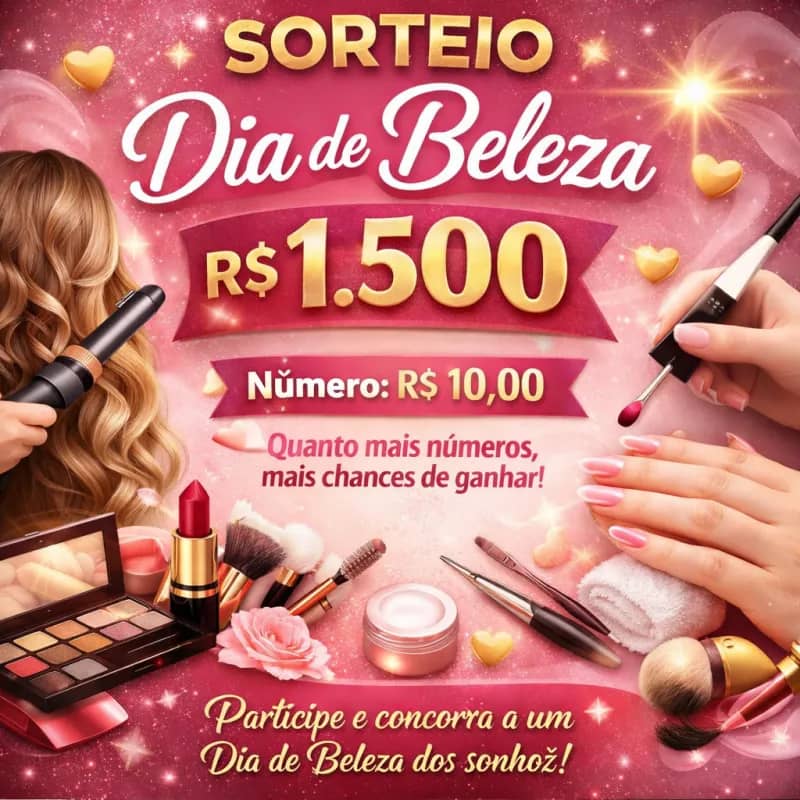 Imagem da campanha //SORTEIO DIA DE BELEZA – R$ 1.500 🎉