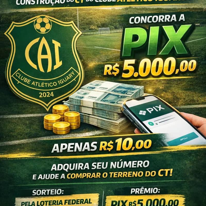 Imagem da campanha Rifa Oficial – Construção do CT Atlético Iguary