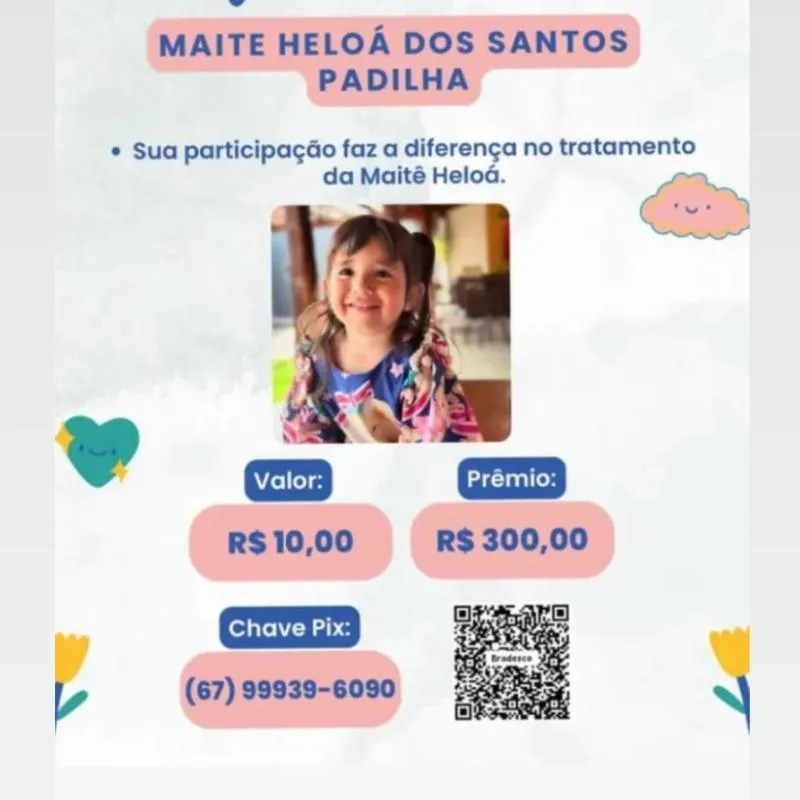 Imagem da campanha Rifa Solidária Maitê Heloá dos Santos Padilha