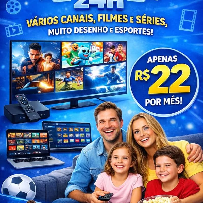 Imagem da campanha 3 meses de TV online 24h