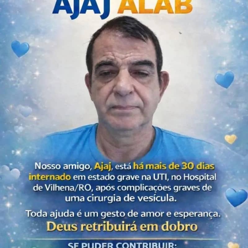 Imagem da campanha AJUDE NOSSO AMIGO AJAJ ALAB