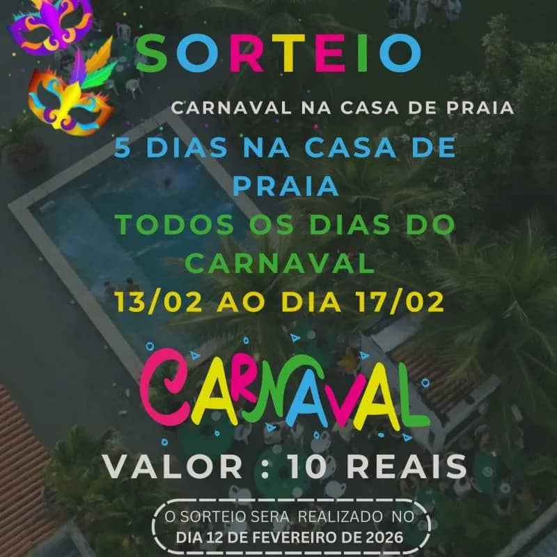 Imagem da campanha CARNAVAL NA CASA DE PRAIA