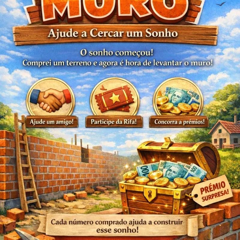 Imagem da campanha Rifa do Muro – Ajude a Cercar um Sonho