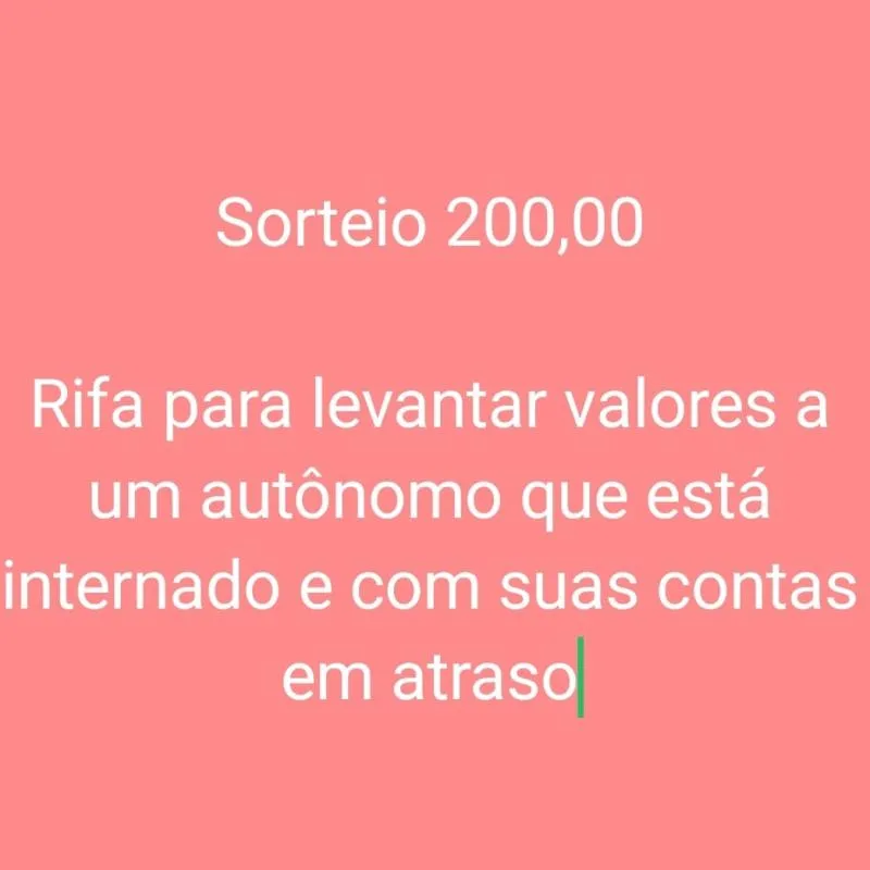 Imagem da campanha AJUDA AO RENATO, o mesmo é autônomo e está internado se recuperando de INFARTO e com isso as contas estão em atraso