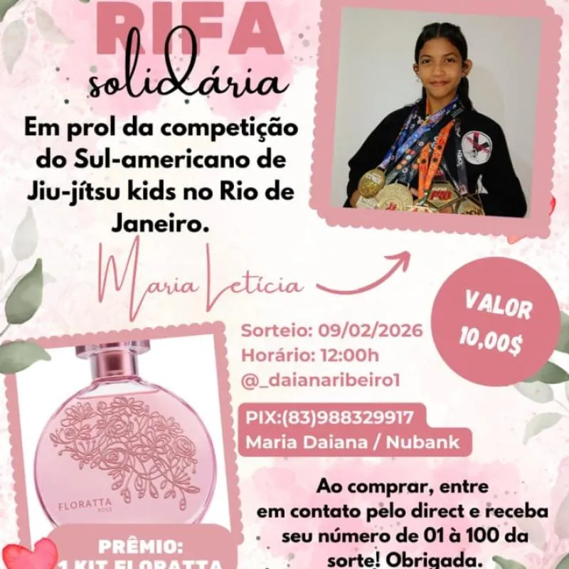 Imagem da campanha RIFA beneficente