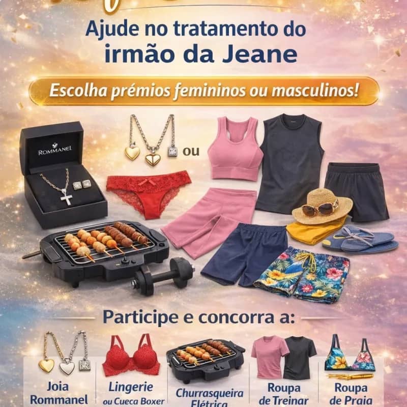Imagem da campanha Rifa Solidária Ajude no tratamento do irmão da Jeane