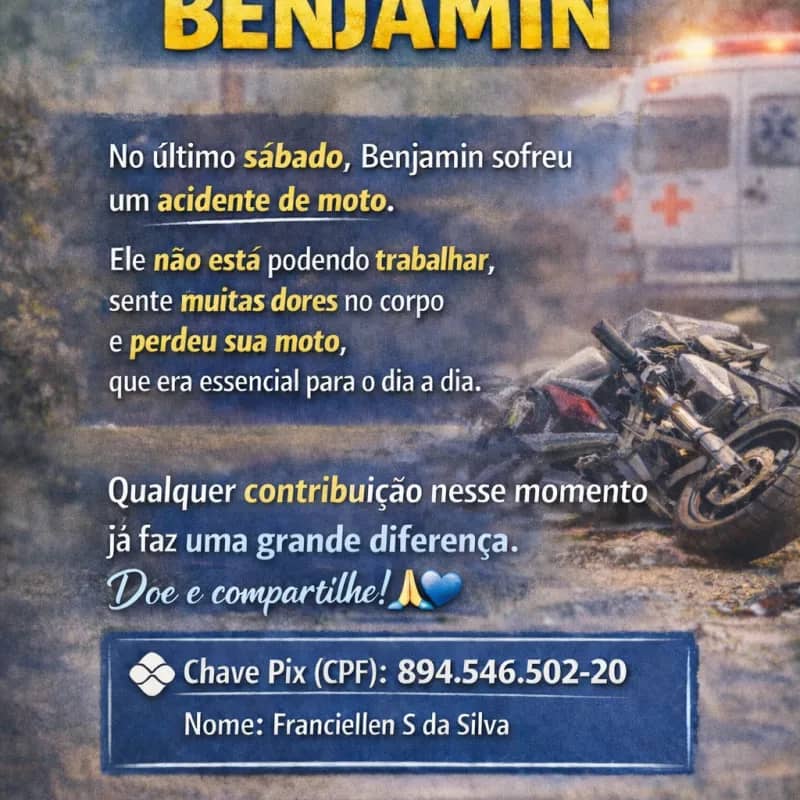 Imagem da campanha Rifa beneficiente em prol Benjamin