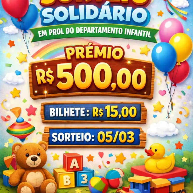 Imagem da campanha Sorteio departamento infantil