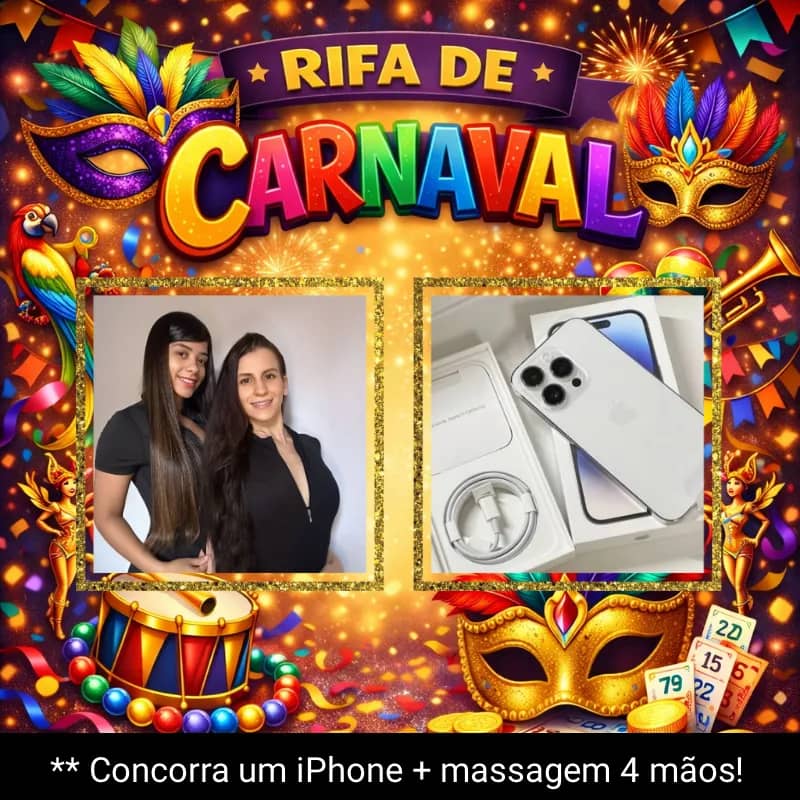 Imagem da campanha Rifa de carnaval - iPhone + Massagem 4 mãos!