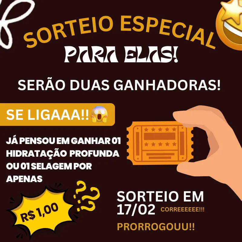 Imagem da campanha SORTEIO PARA ELAS! 😍