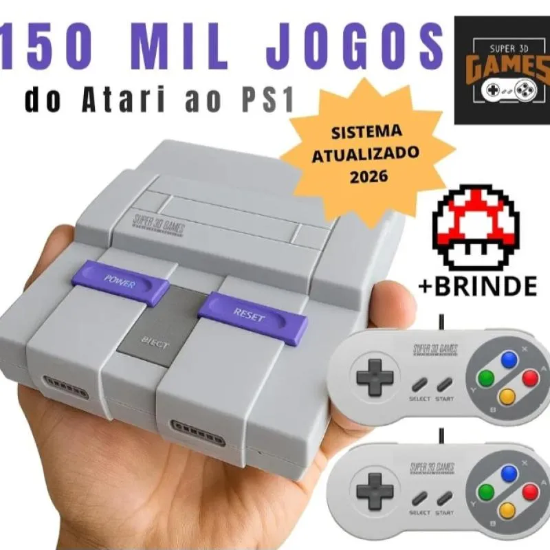 Imagem da campanha Mini Console Super Retro Clássicos 130 mil Jogos + 2 Contr...