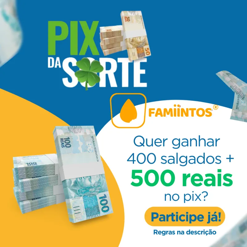 Imagem da campanha Pix premiado famiintos