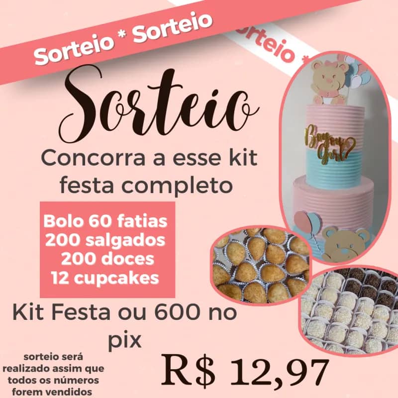 Imagem da campanha 🎉 Rifa Solidária – Kit Festa Completo ou 600 no pix você concorrer ajuda e Deus multiplicar em tua vida🙏☘️
