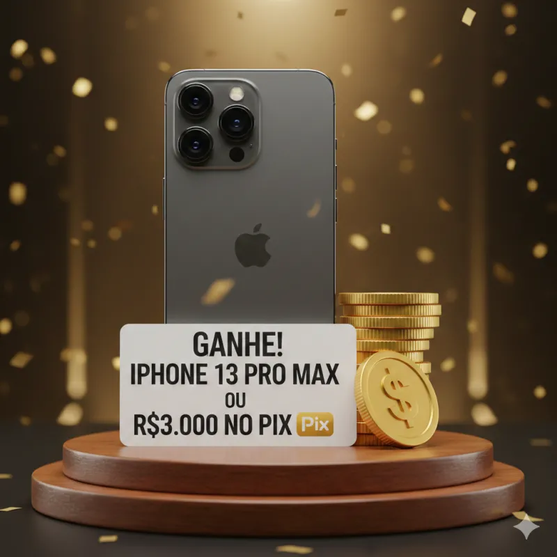 Imagem da campanha Iphone 13 Pro Max ou R$ 3000