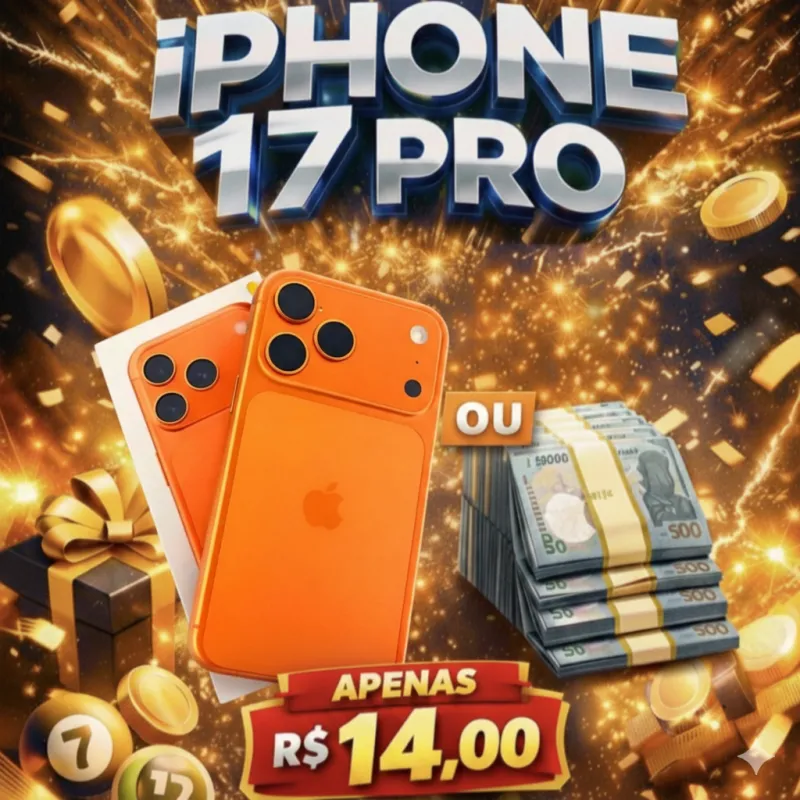 Imagem da campanha Iphone 17 ou Dinheiro na conta!