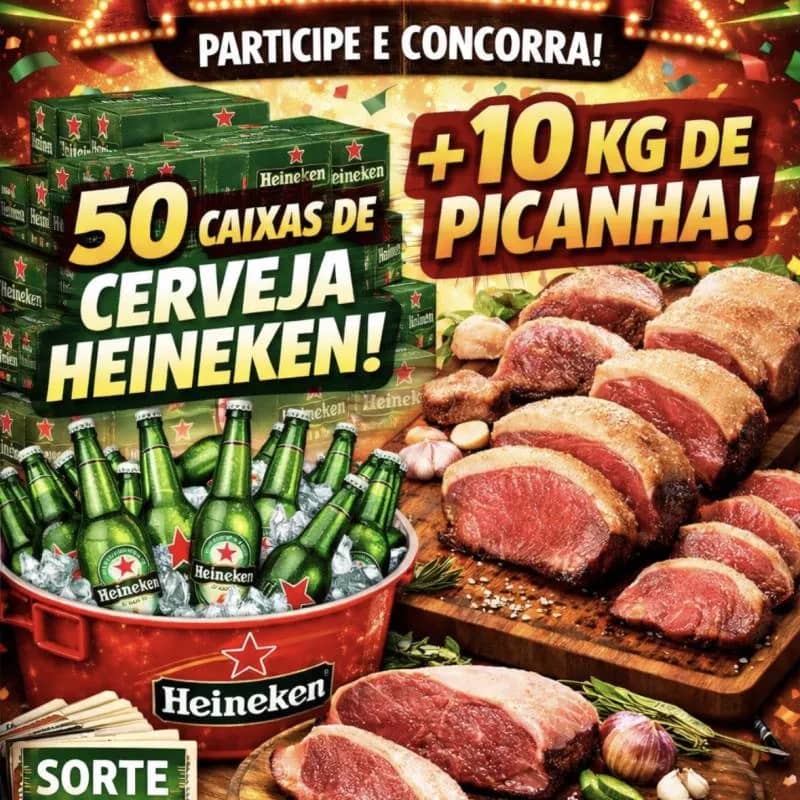 Imagem da campanha 50 Caixas de Heineken e 10 Kg de Picanha