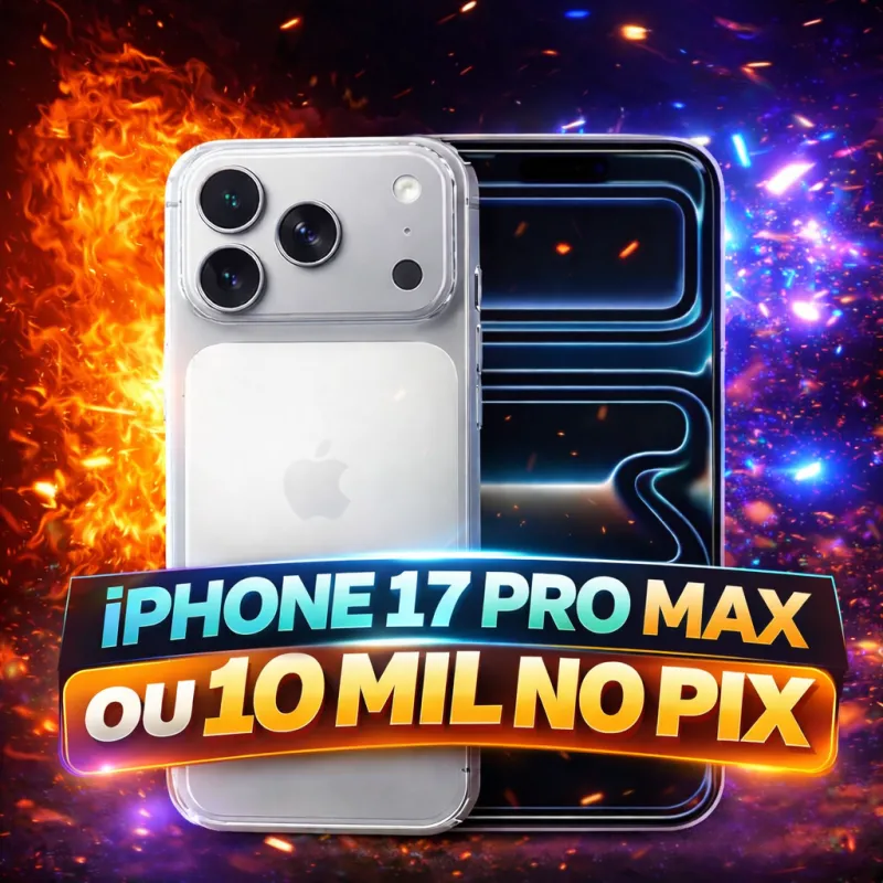 Imagem da campanha iPhone 17 pro max ou 10k