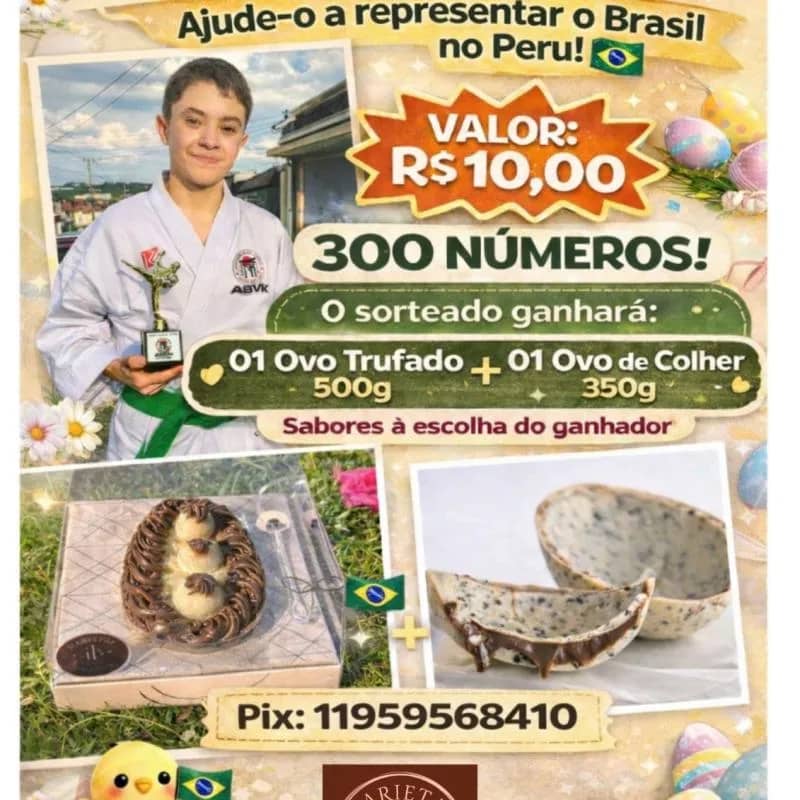 Imagem da campanha RIFA SOLIDÁRIA – APOIE DAVI FAGNANI