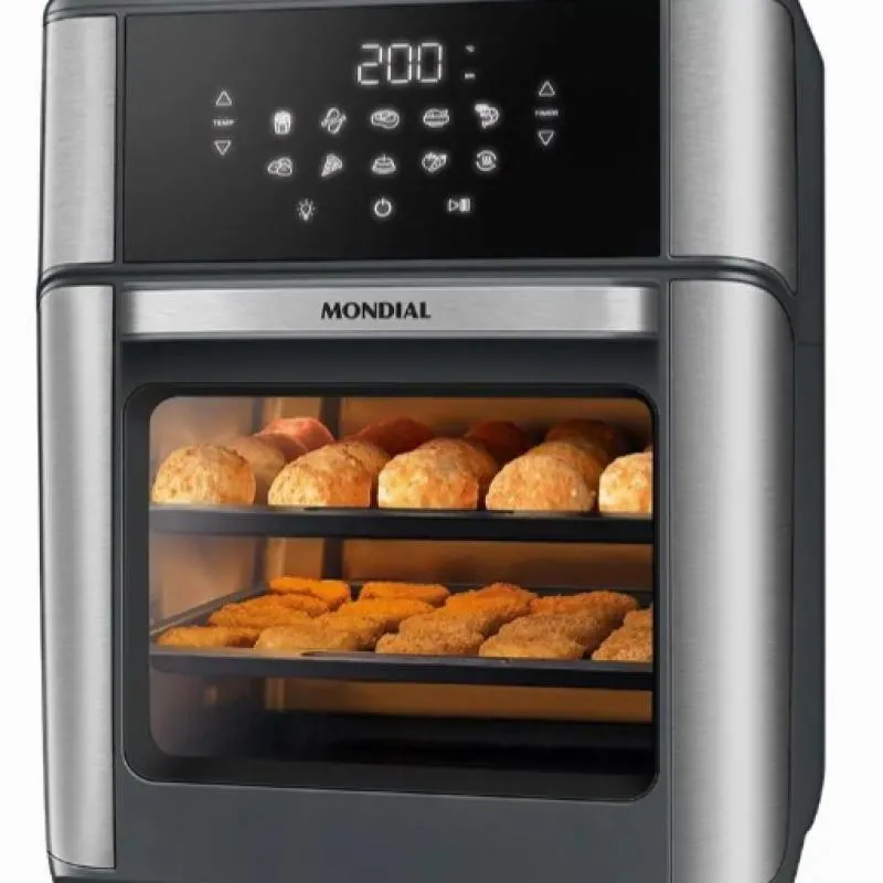Imagem da campanha Fritadeira Elétrica Air Fryer Forno Mondial AFON-12L-GI 12L 2000W Painel Digital Preto - 220V