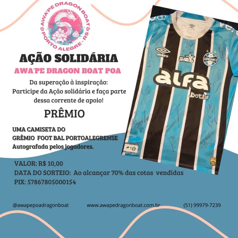 Imagem da campanha AÇÃO SOLIDÁRIA - AWA'PE DRAGON BOAT DE POA