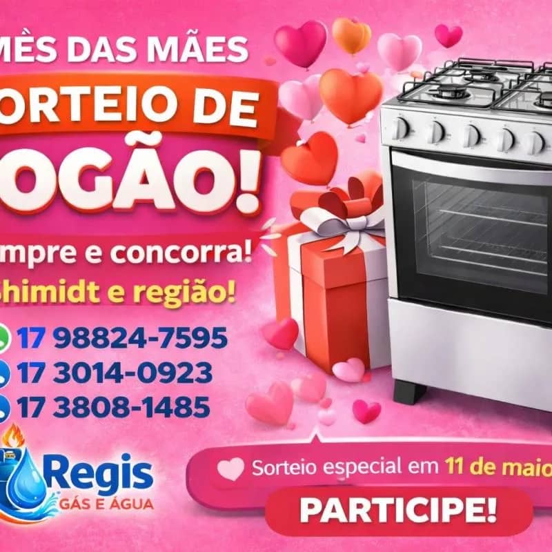 Imagem da campanha Sorteio fogão do regisgas