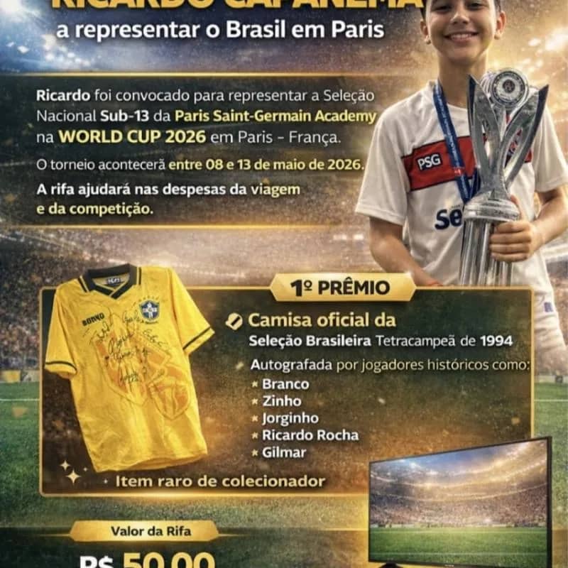 Imagem da campanha RIFA RICARDINHO WORL CUP PSG