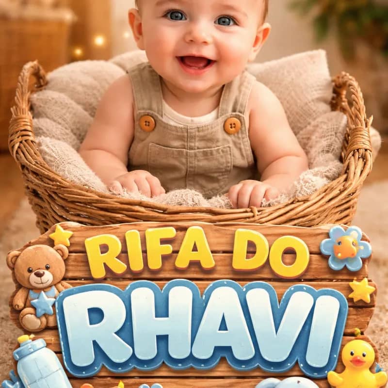 Imagem da campanha Rifa do Rhavi