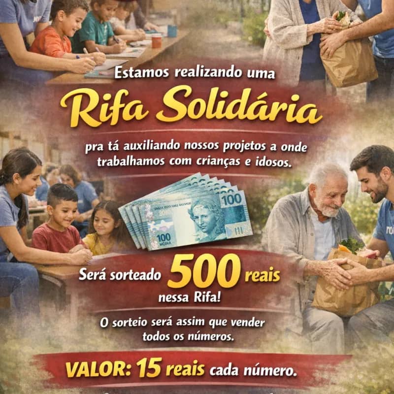 Imagem da campanha Rifa Solidária  Ação entre Amigos