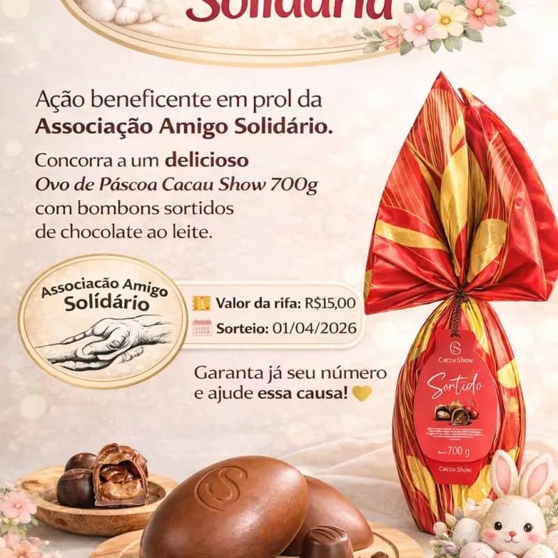 Imagem da campanha Rifa de Páscoa Solidária
