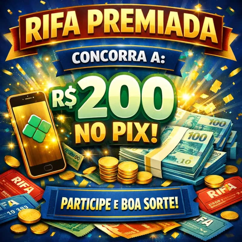 Imagem da campanha Rifa valendo R$ 200 no Pix! 🍀