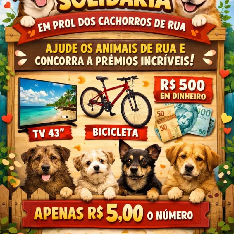 Imagem da campanha Fazer o bem e ainda concorrer a prêmios!