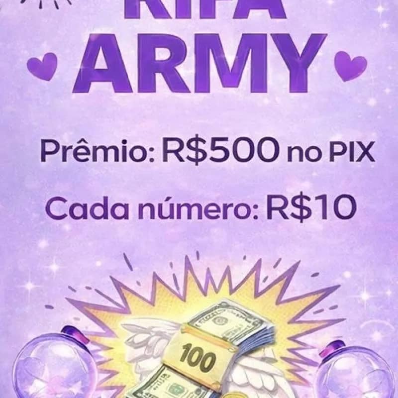 Imagem da campanha Rifa ARMY 💜 Pix Premiado de R$500