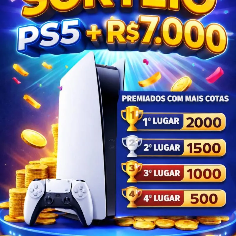 Imagem da campanha PLAYSTATION 5 + 7.000 REAIS