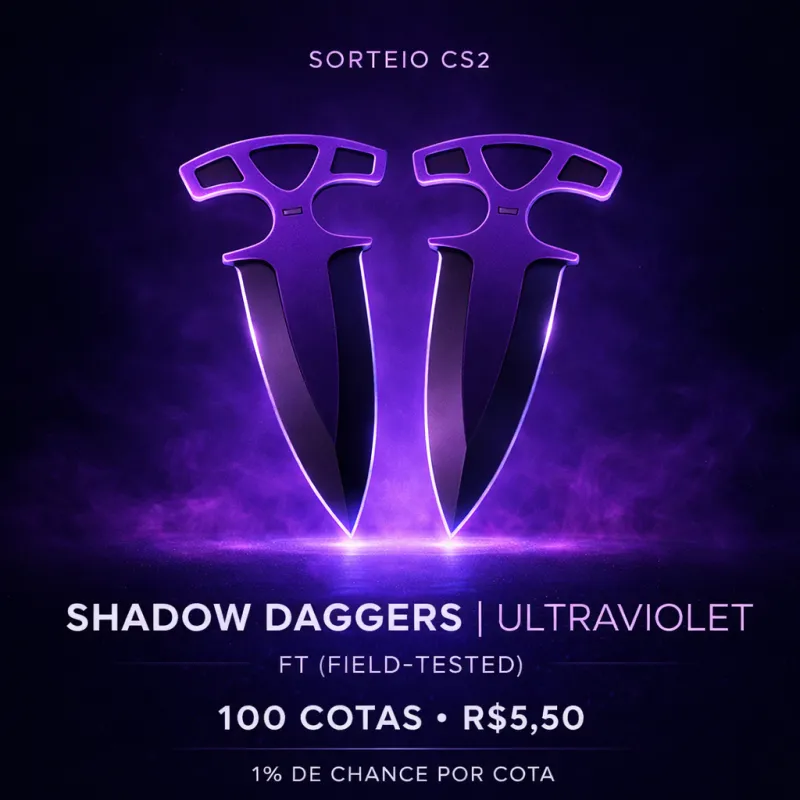Imagem da campanha 🔥 SORTEIO PREMIUM CS2 🔥    🔪 Shadow Daggers | VIOLLET (FT)
