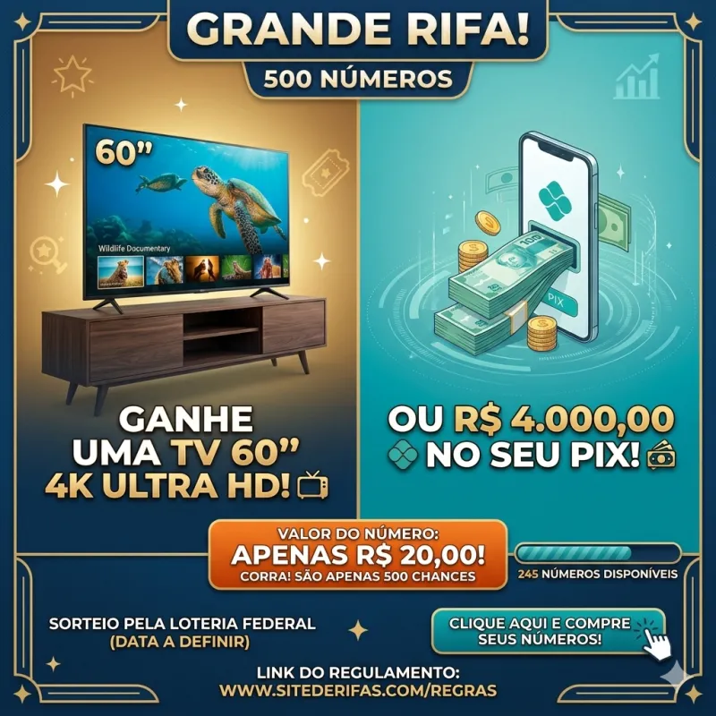 Imagem da campanha Combo de Ouro: Smart TV 60" ou 4K no Pix