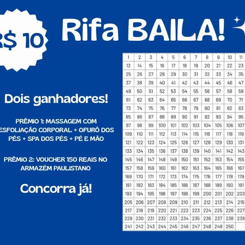 Imagem da campanha Rifa equipe Baila