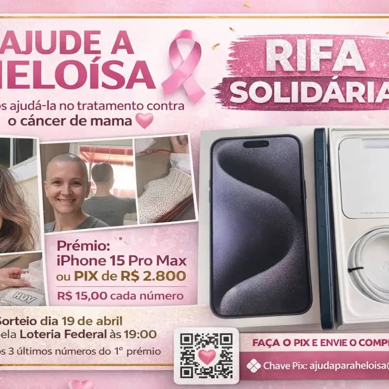 Imagem da campanha Ajude Heloísa contra o câncer de  mama
