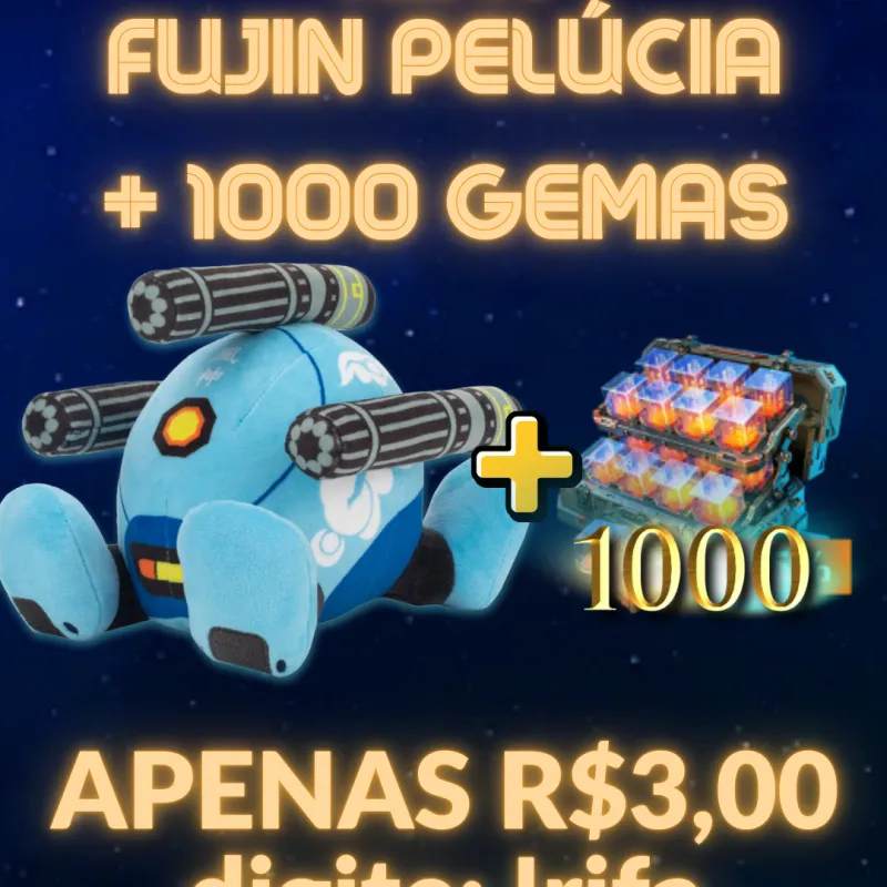 Imagem da campanha 1000 GEMAS + FUJIN GRÁTIS