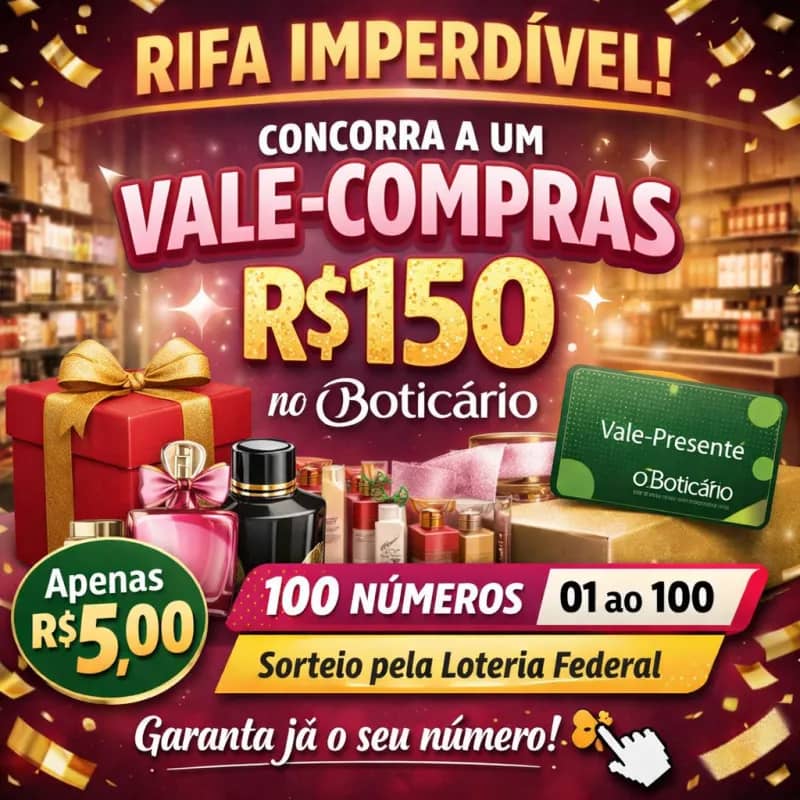 Imagem da campanha Rifa vale compras