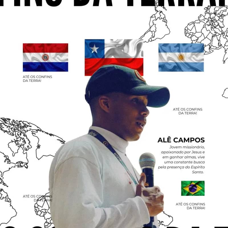 Imagem da campanha Eu disse sim ao chamado e agora estou me preparando para levar Jesus às nações,e você pode fazer parte disso comigo