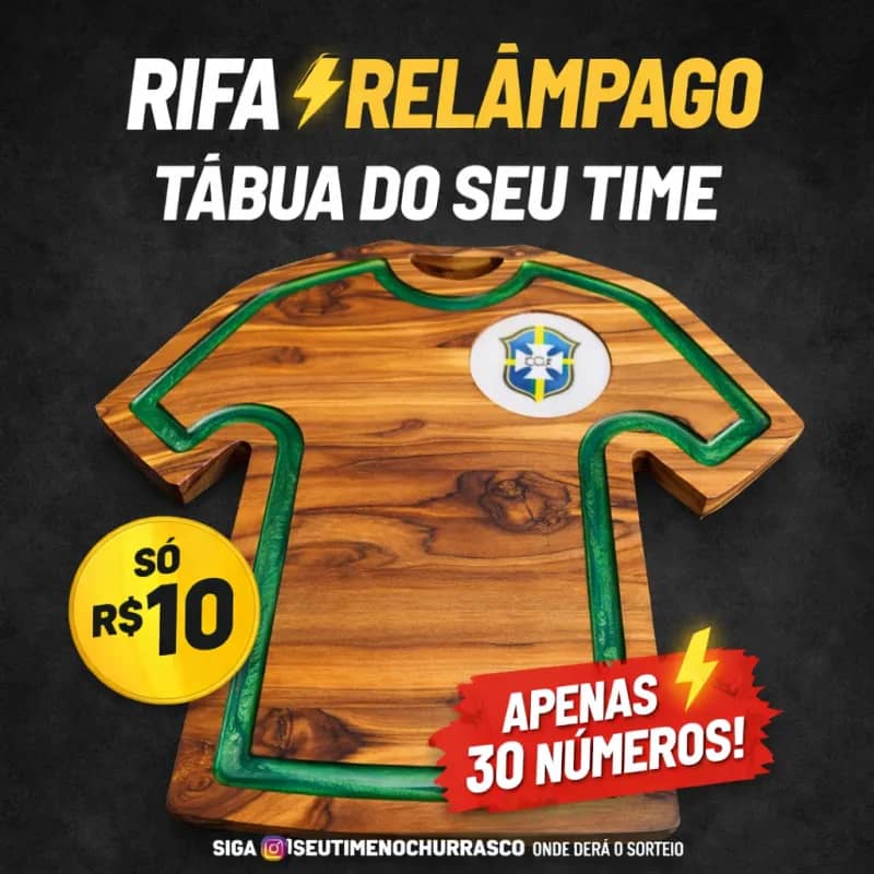 Imagem da campanha 👉 Rifa Relâmpago – Seu Time no Churrasco ⚽🔥