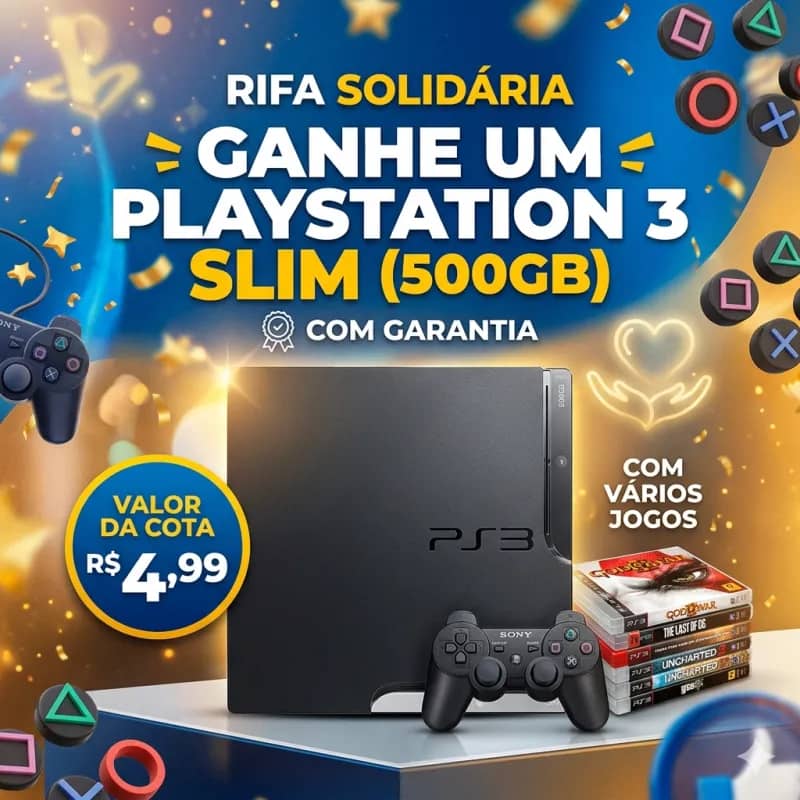 Imagem da campanha Playstation 3 Slim desb...