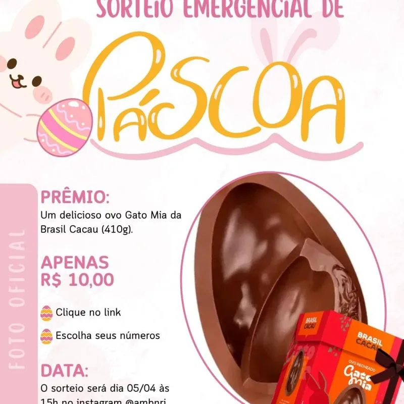 Imagem da campanha Sorteio Emergencial de Páscoa