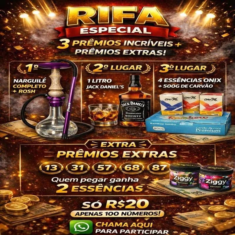 Imagem da campanha Rifa da SMOKE SHOP LOUNGE