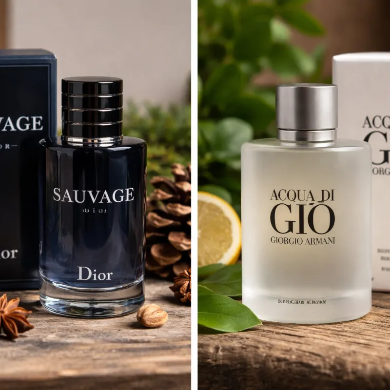Imagem da campanha Rifa Premium – Sauvage Dior + Acqua di Gio