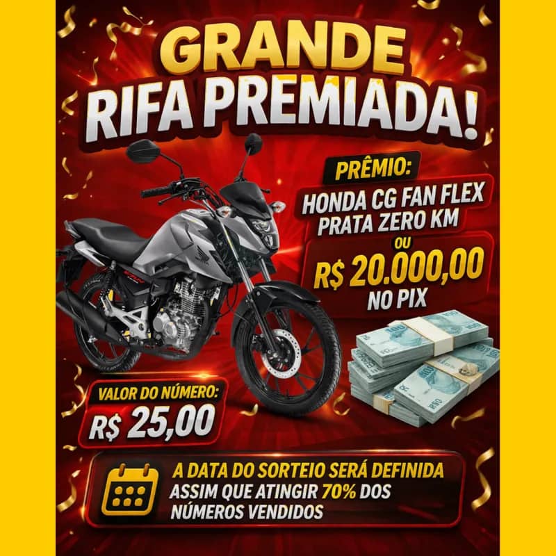 Imagem da campanha Honda CG fan 160 flex ou 20.000,00 no pix
