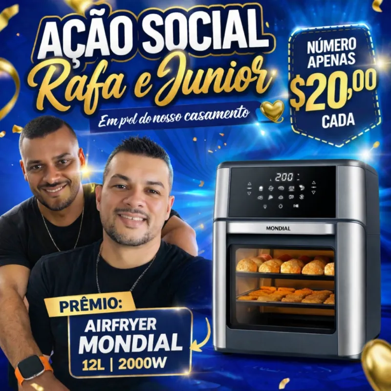 Imagem da campanha Air Fryer Mondial 12 litros - Rafa e Junior