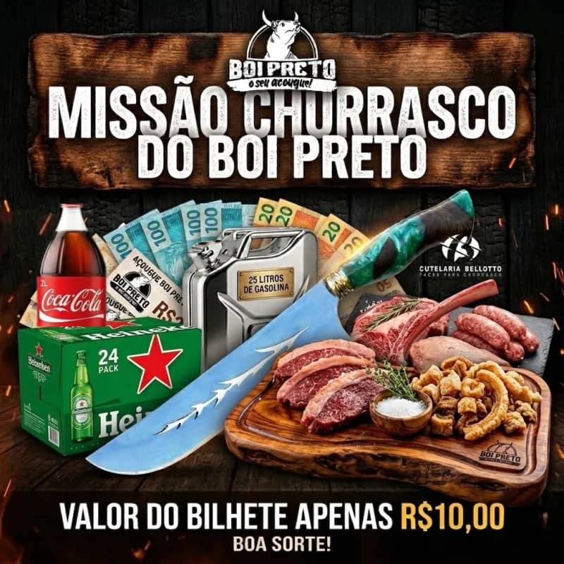 Imagem da campanha Missão Churrasco Boi Preto