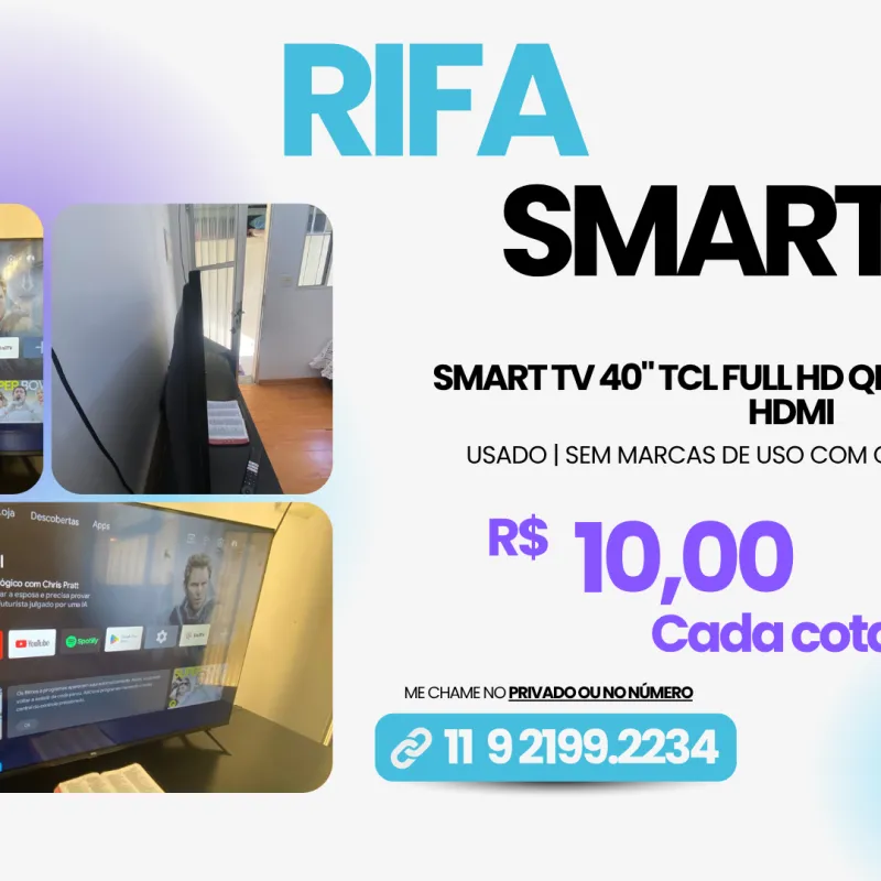 Imagem da campanha Smart TV 40" TCL Full HD QLED ANDROID TV 2 HDMI